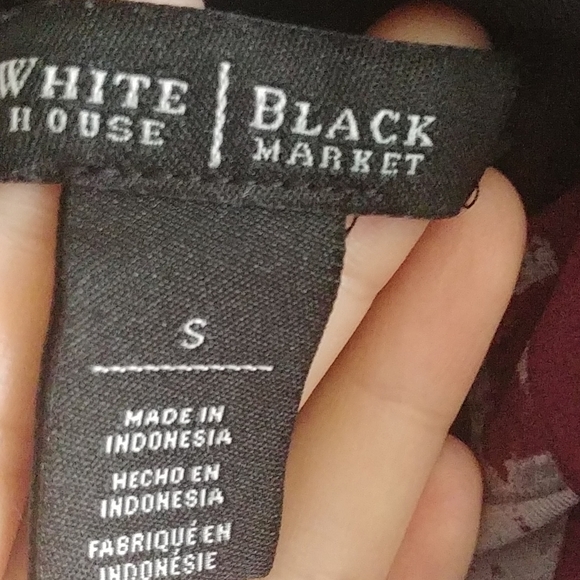 Black purple print white house black market dress - Picture 3 of 5